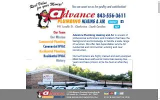 Advance Plumbing Heating & Air website