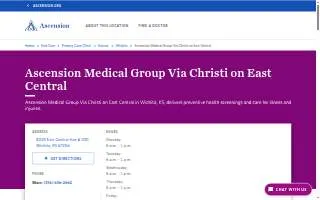 Ascension Medical Group Via Christi on East Central website