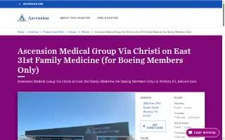 Ascension Medical Group Via Christi on East 31st Family Medicine (for Boeing Members Only) website