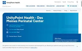 UnityPoint Health - Des Moines Perinatal Center website