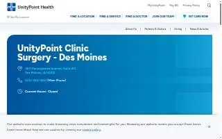 UnityPoint Clinic Surgery - Des Moines website