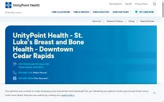 UnityPoint Health - St. Luke's Breast and Bone Health - Downtown Cedar Rapids website