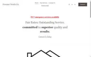 Premier Plumbing Works Sa website