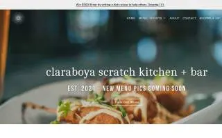 Claraboya Scratch Kitchen & Bar website