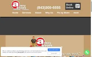 Avery's Plumbing, Tankless, & Water Filtration of Mt Pleasant website