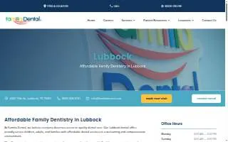 Familia Dental of Lubbock website