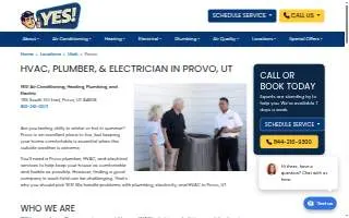 YES! Air Conditioning, Heating, Plumbing and Electric of Provo website