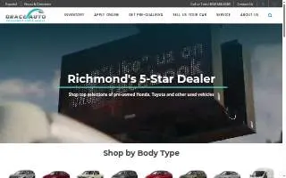 Grace Auto Sales of Richmond website