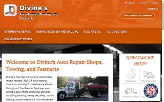 Divine's Auto Repair Shop website
