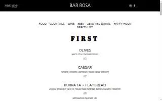 Bar Rosa website