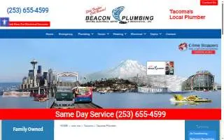 Beacon Plumbing, Heating, Electrical & Mechanical Inc - Tacoma website