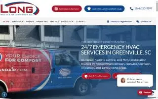 Long Heating & Air Conditioning Inc. website