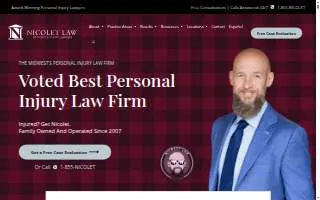 Nicolet Law Accident & Injury Lawyers of Green Bay website