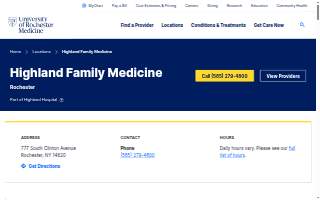 UR Medicine Primary Care – Highland Family Medicine