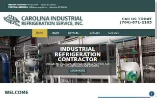 Carolina Industrial Refrigeration Services website