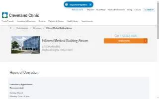 Cleveland Clinic Hillcrest Medical Building Atrium website