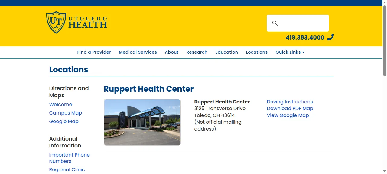 Ruppert Health Center website
