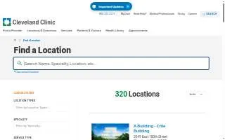 El Centro, Cleveland Clinic Outpatient Center website