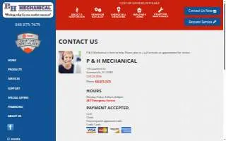 P & H Mechanical website