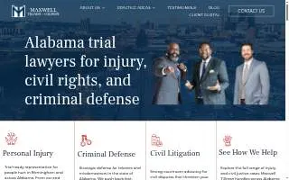 Maxwell Tillman Law Firm of Birmingham website