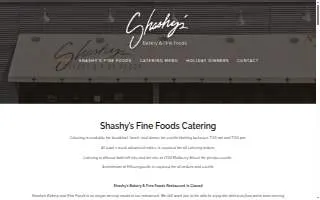 Shashy's Bakery and Fine Foods website