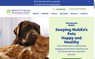 Moffett Road Veterinary Clinic website