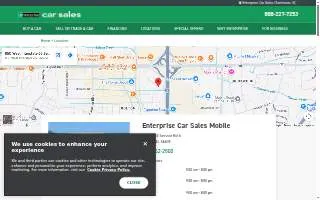 Enterprise Car Sales of Mobile website