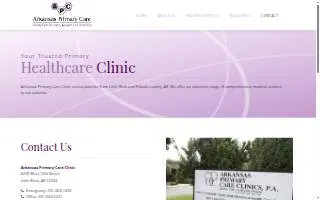 Arkansas Primary Care Clinics website