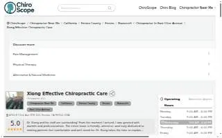 Xiong Effective Chiropractic Care website