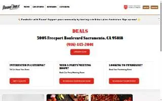 Round Table Pizza of Sacramento website