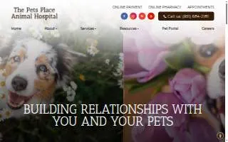 The Pets Place Animal Hospital website