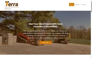 Terra Concrete & Excavation website