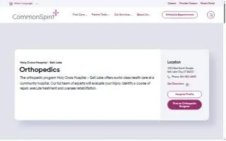 Holy Cross Hospital - Salt Lake Orthopedics of Salt Lake City website