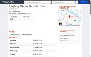 Fearless Fitness of Hartford website