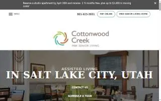 Cottonwood Creek Assisted Living website
