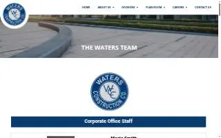 Waters Construction Company website