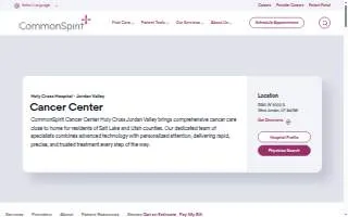 Holy Cross Hospital - Jordan Valley Cancer Center website