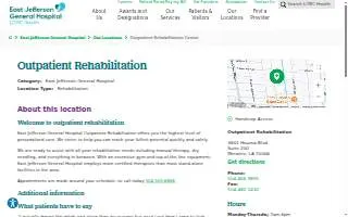 East Jefferson General Hospital Rehabilitation website