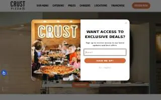 Crust Bakery and Catering website