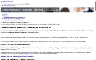 Comprehensive Financial Planning website