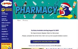 Don Quijote Drugs of Honolulu website