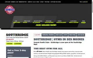 Genesis Health Clubs - Southridge website