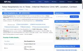 Tulsa Hospitalists Inc. website