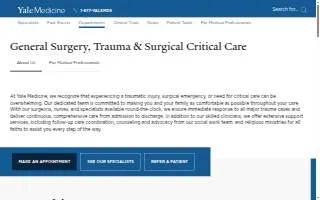 Yale Medical Group - Trauma Surg Crit Care website