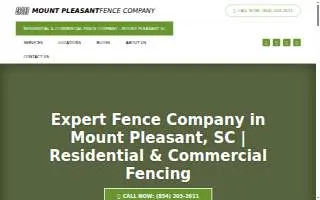 Mount Pleasant Fence Company website