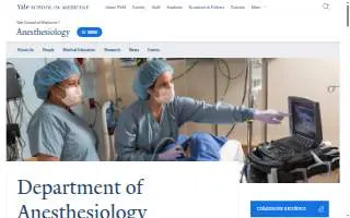 Yale Anesthesiology website