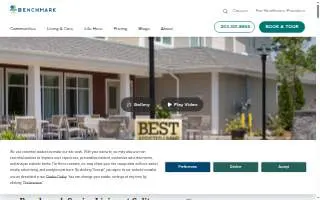 Benchmark Senior Living at Split Rock of Shelton website