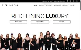 Lux Hair Bar website