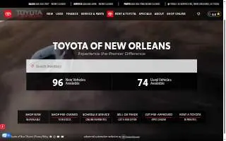 Toyota Of New Orleans website