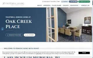 Trustwell Living at Oak Creek Place website